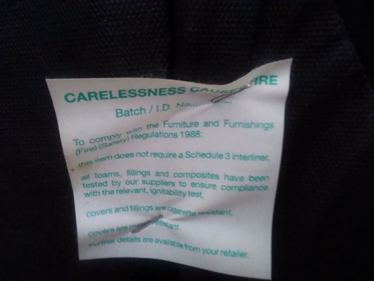 £20 two seater Buffalo Hide ( leather ) sofa with fire safety certificate 