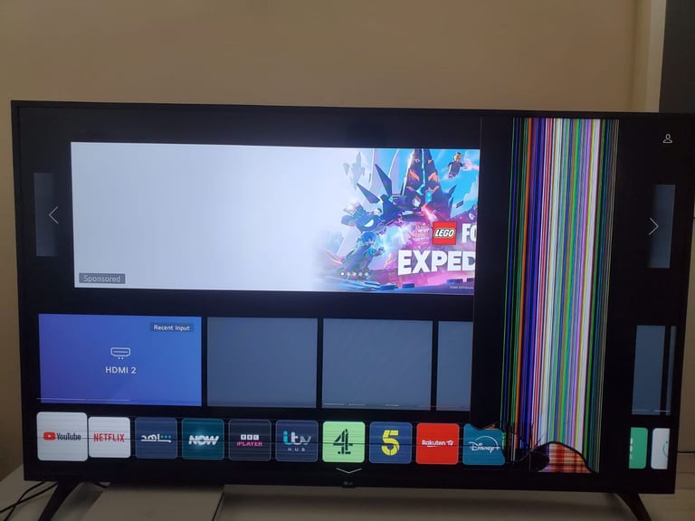 LG 65” Smart TV – Cracked Screen – Works Perfectly Otherwise