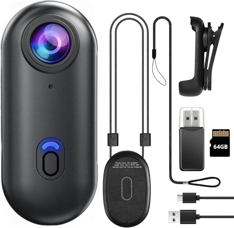image for 64GB Mini 360° Action Camera/ Bodycam with WiFi, 1080P