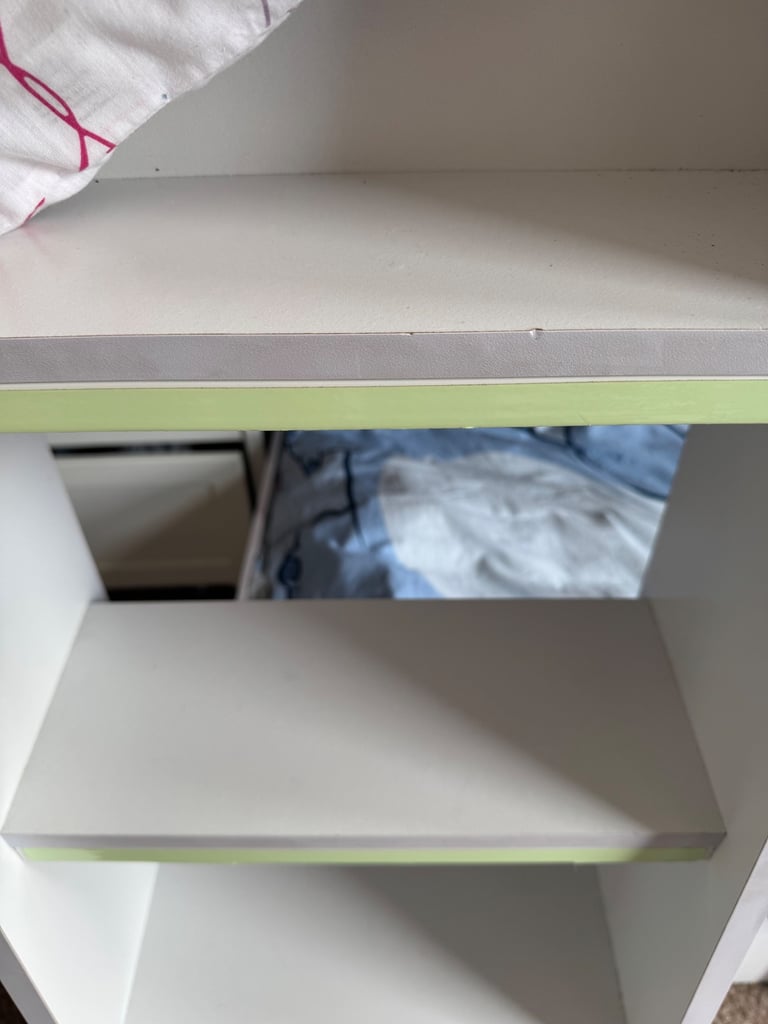 Bunk beds with in-built shelving 