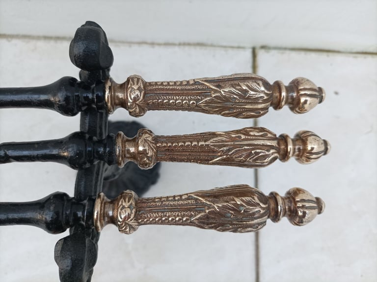 image for A really amazing huge collection of genuine antique fire tools, andirons, fire dogs, etc