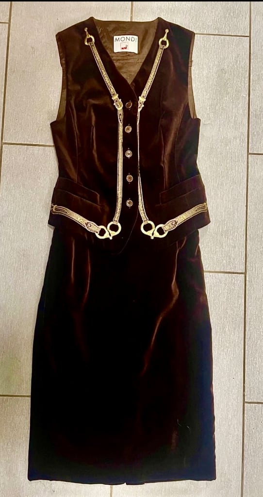 image for Mondi vintage velvet waistcoat & skirt. 