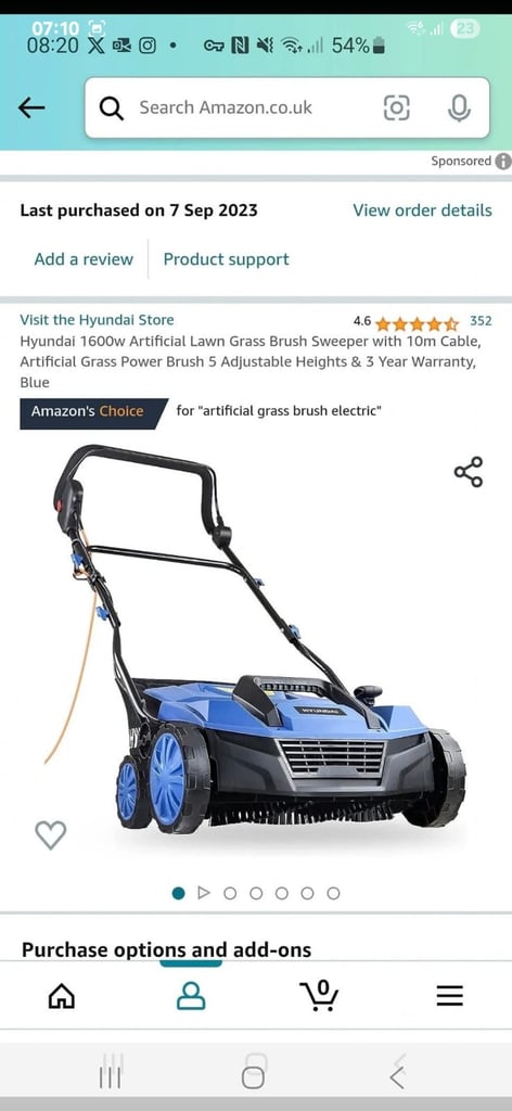 Hyundai artificial grass sweeper. 