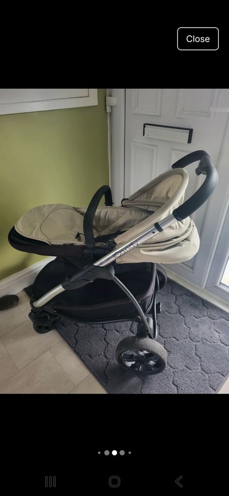 ICandy peach pram, pushchair, with baby carrier car seat, cosy toes, bundle. 