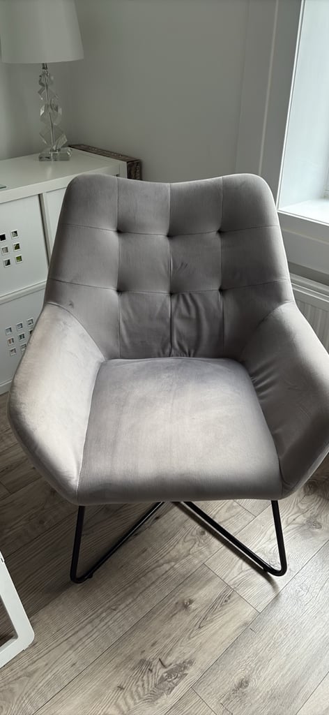 image for Grey soft velvet chair