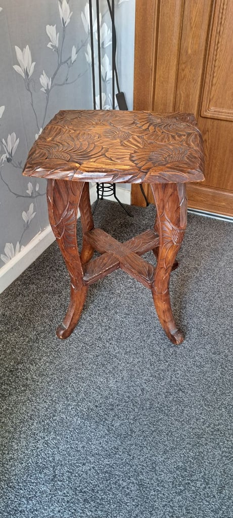 image for  Antique Carved Arts and Crafts Japanese Table from Liberty of London