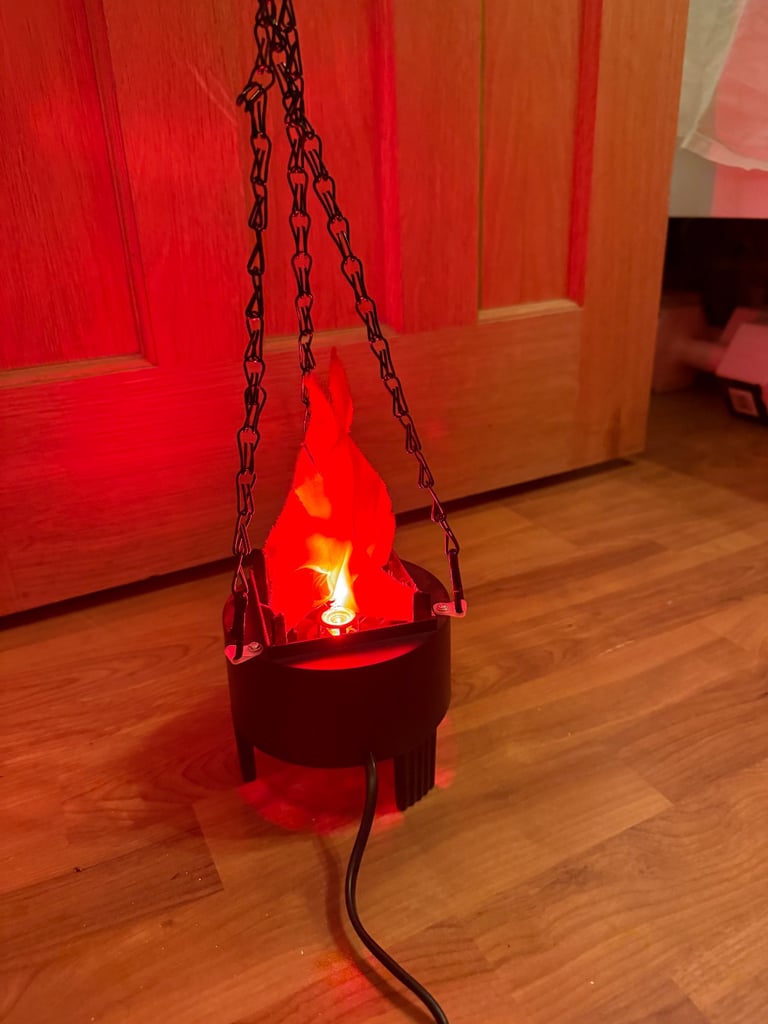 image for Halloween flame effect hanging lamp electric 