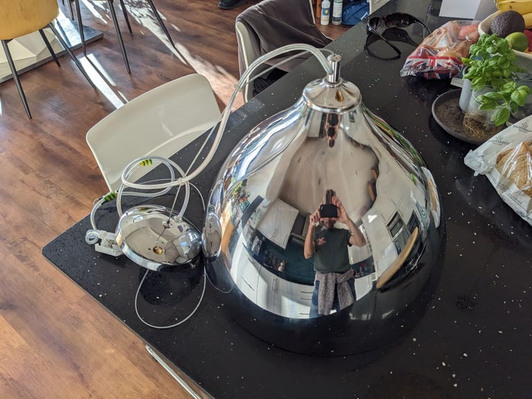 Large BHS chrome pendant lamp