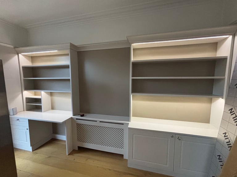image for Bespoke living room shelving unit with radiator 