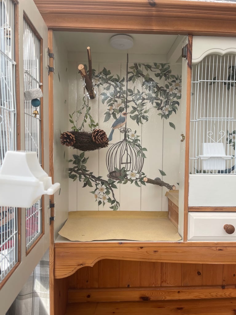 Bespoke Large birdcage unit indoor aviary unique dresser with storage 