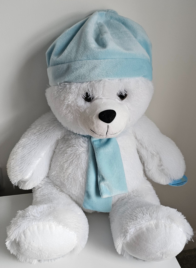 image for Christmas Cuddly North Pole Teddy Bear Toy in White by Creations Lovab