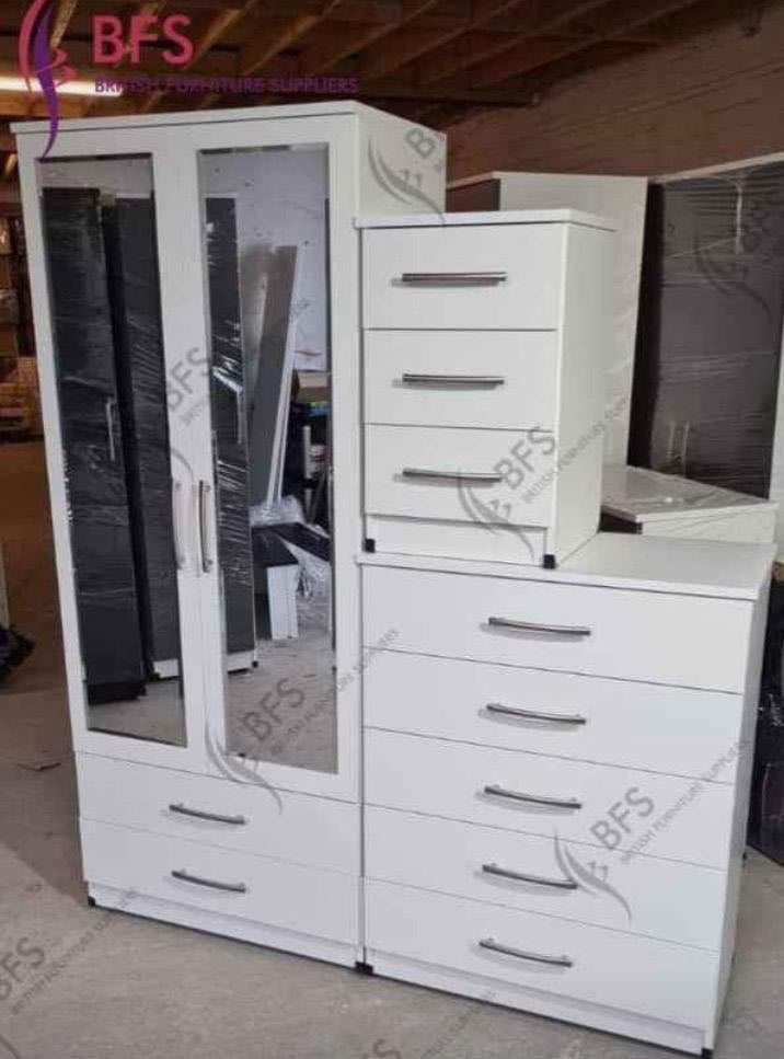 Modern Bedroom Furniture. Bedroom Suit Includes Bedside Tables, Chest of Drawers and Wardrobes