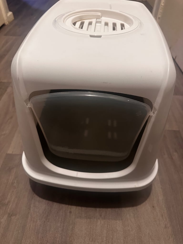 Savic leo hooded cat litter tray grey (petsathome)