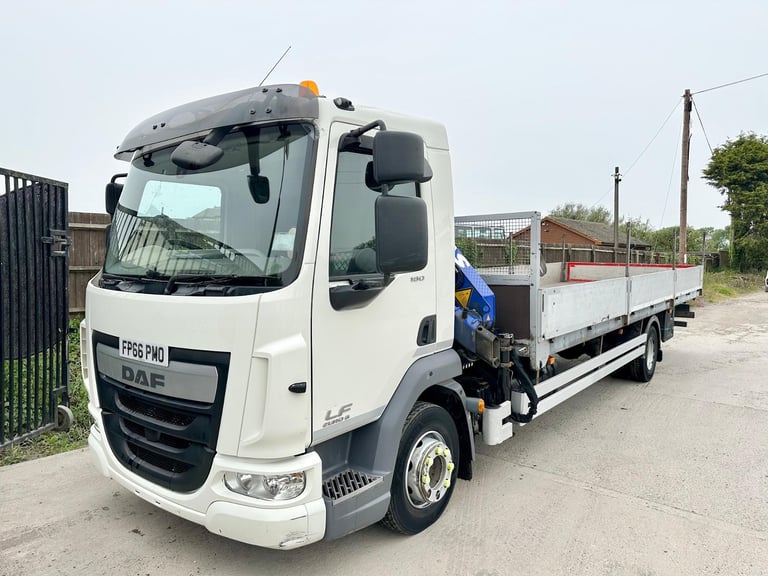 2016 DAF LF45,180 ATLAS CRANE ALLOY DROPSIDE 12 TON MANUAL EURO-6 U-LEZ SCAFFOLD