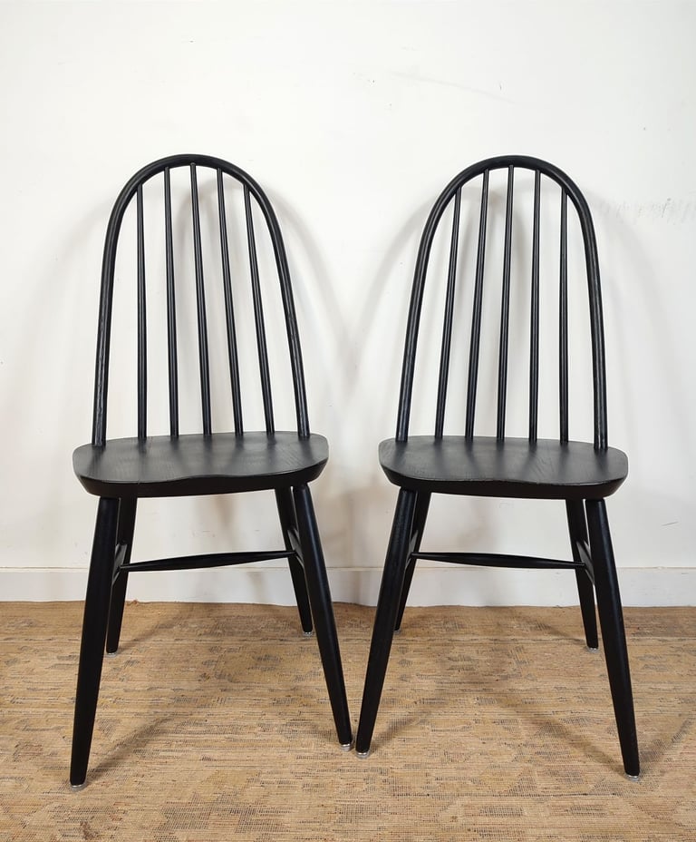 image for Vintage Retro ercol style Priory dining chairs 