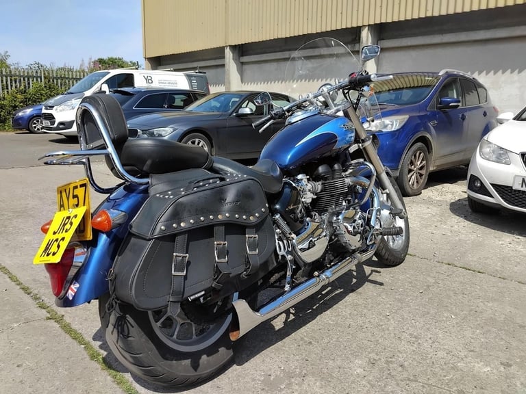 2007 57 TRIUMPH BONNEVILLE AMERICA 865 BLUE CLASSIC CUSTOM CRUISER PANNIERS