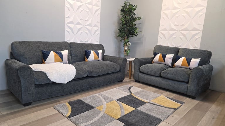 image for Grey sofa set 4 +2