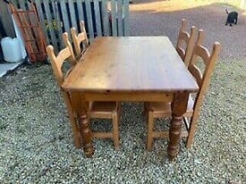 Farmhouse dining table and 4 chairs
