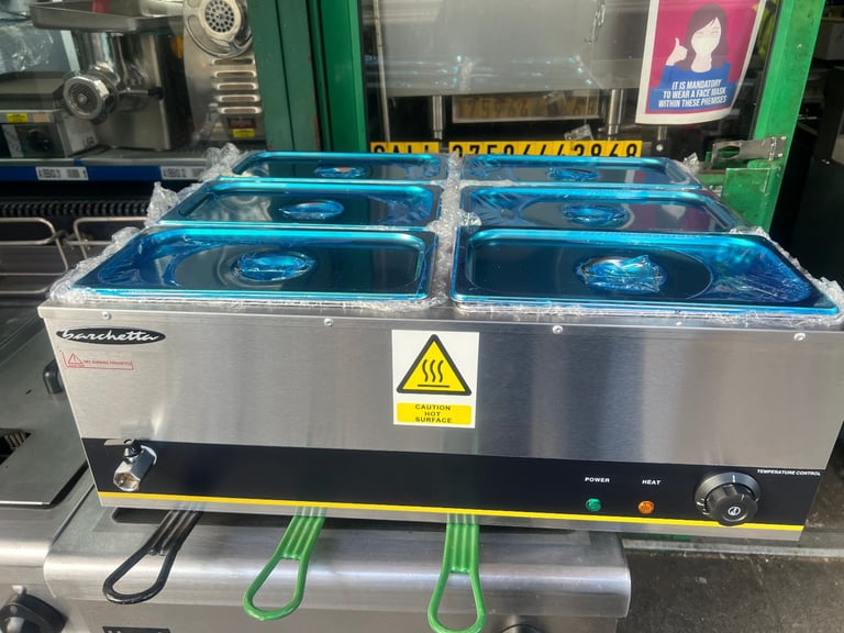 NEW COMMERCIAL CATERING KITCHEN 6 POTS BAIN MARIE CAFE KEBAB CHICKEN FAST FOOD SHOP 
