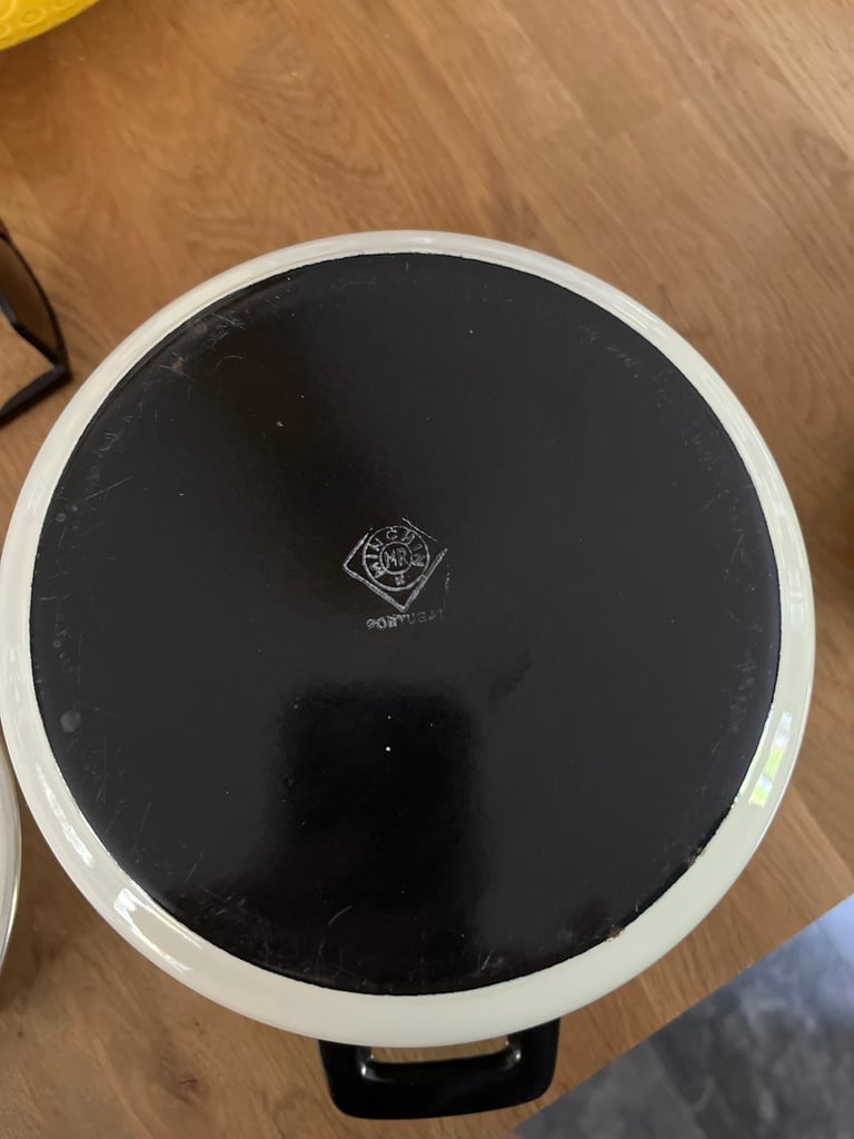 Vintage minchin Portuguese enamel on steel paisley stock pot 