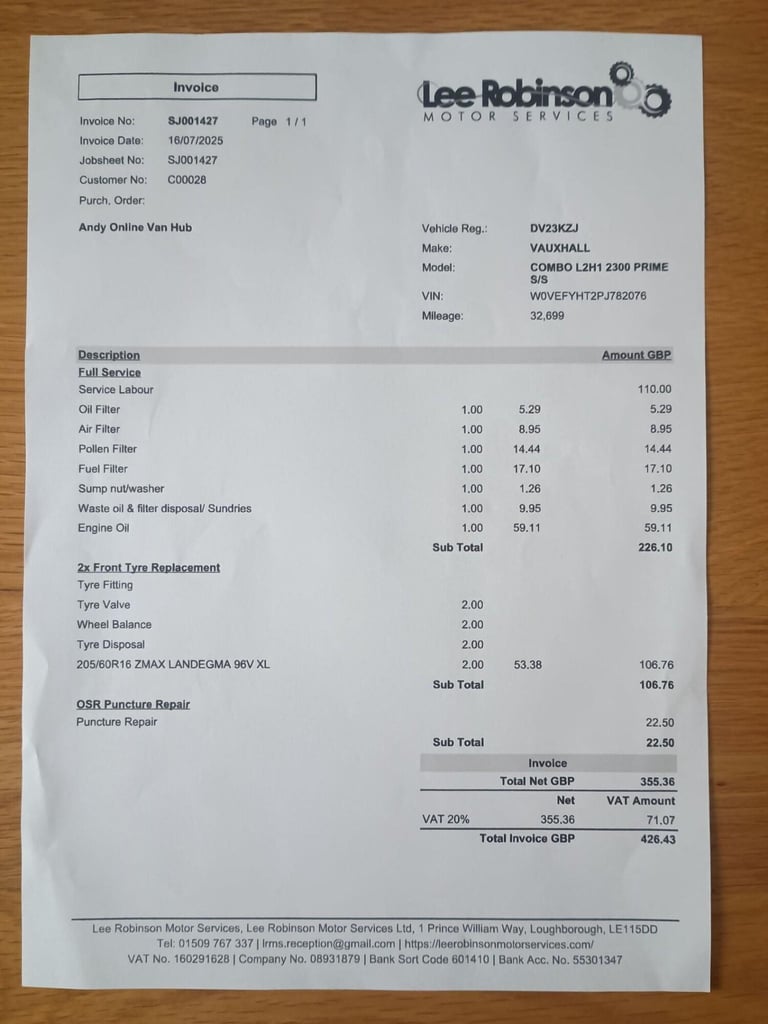 2023 Vauxhall Combo 2300 Prime 1.5 Turbo D S/S Panel Van Diesel Manual