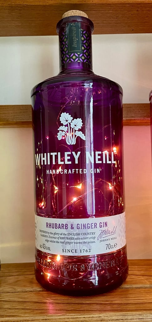 NEW Empty Whitley Neill Coloured Glass Bottle Lamps with USB Re-chargeable Fairy Lights NEW