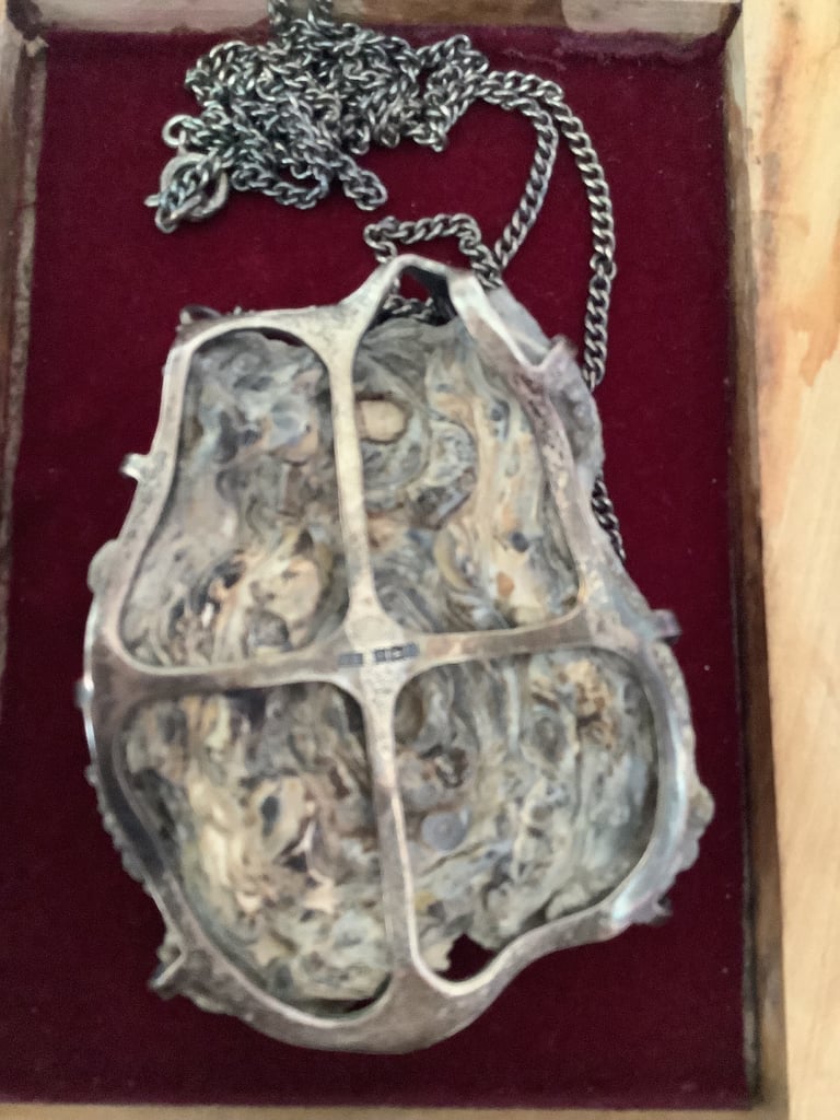 Vintage Collectors pendant on silver mount and chain