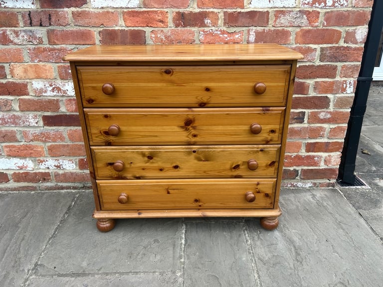 Solid Pine Chest of Drawers - Good Condition 