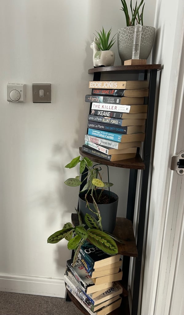 Elaina Rustic Wooden Corner Shelving Unit In Vintage Pine 