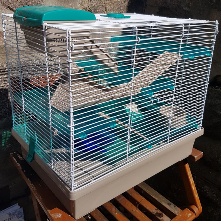 Rosewood Pico Hamster Cage, Extra Large, 5 Tier, Food Dish & Exercise Wheel, Teal (50 x 36 x 47 cm)