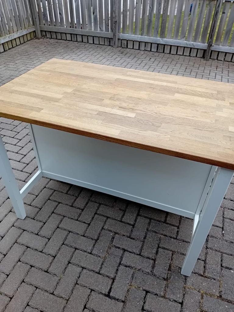 Space Enhancing Ikea Stenstorp Solid Oak Top Kitchen Island 
