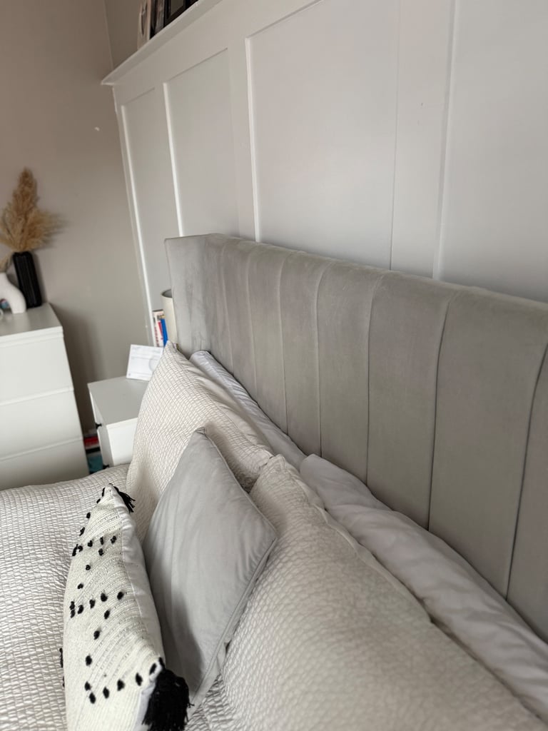 Light Grey Double Bed Frame **Available After Friday 31st October**