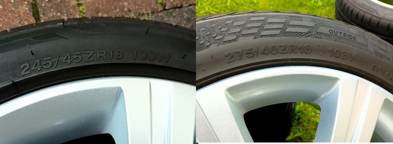 18" JAGUAR ALLOYS 5x108 WHEELS EXCELLENT TYRES XF XE XJ XK