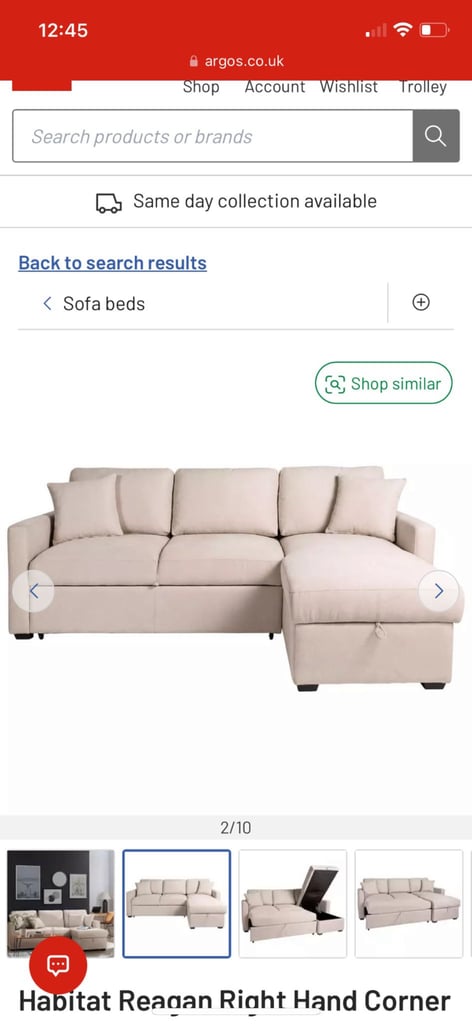 image for Sofa bed L shape storage 