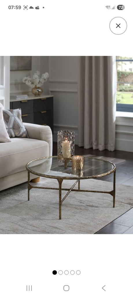 Next gold & glass coffee table 