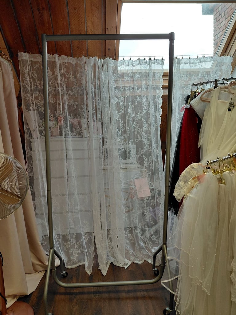 image for Silver heavy duty clothes rail on castors