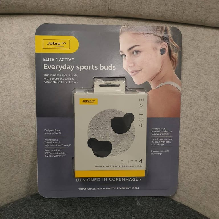 New Jabra Elite 4 Active True Noise Cancelling Wireless in-Ear Sport Earbuds Dark Grey ANC