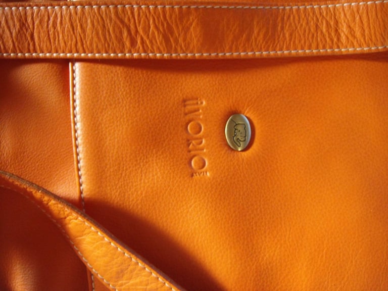 AVORIO ITALIAN LEATHER BAG ORANGE CROSSBODY NEW