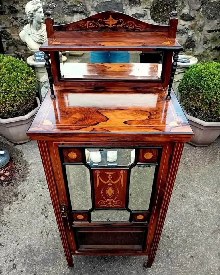 Edwardian Rosewood Marquetry Music Cabinet