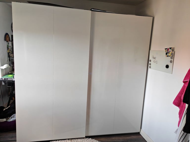 IKEA Hasvik White Pax Sliding Wardrobe Doors ONLY 200x201 FREE DELIVERY 032