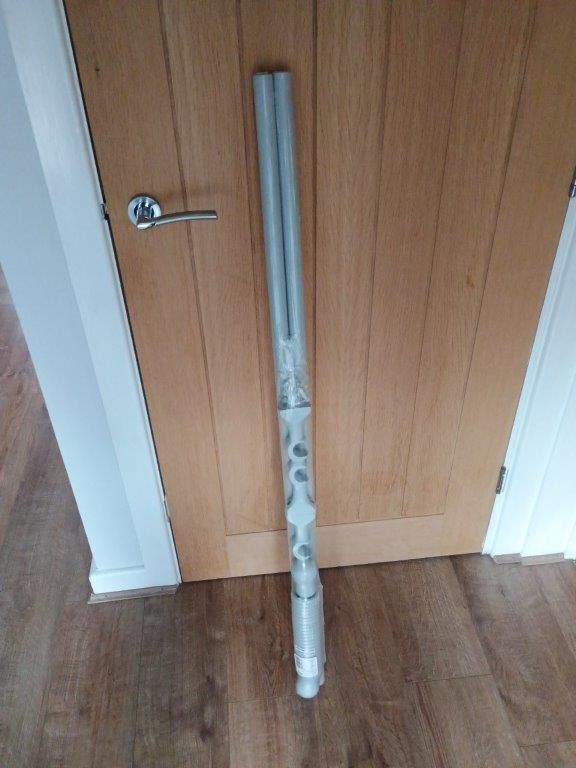 image for Grey Wood Curtain pole with rings unopened 2.4m x 28mm dia.