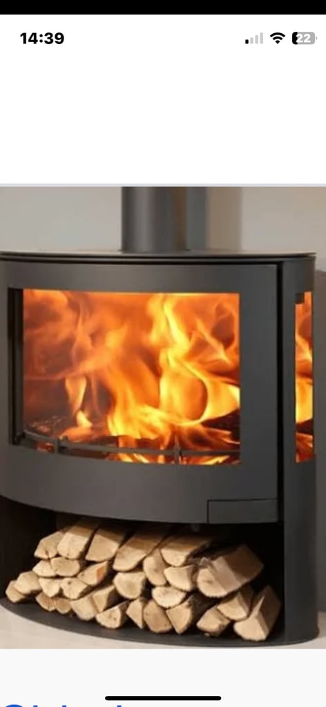 Wood Burning Multi- Fuel Stove 12kw Curved- 3 sided Oval Shape