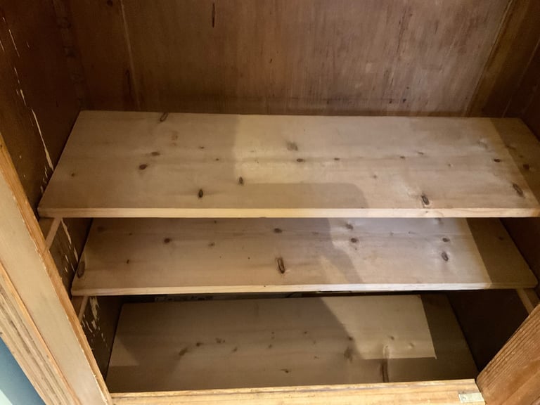 Antique French Pine Housekeepers Cupboard/ Wardrobe C1860 -1870