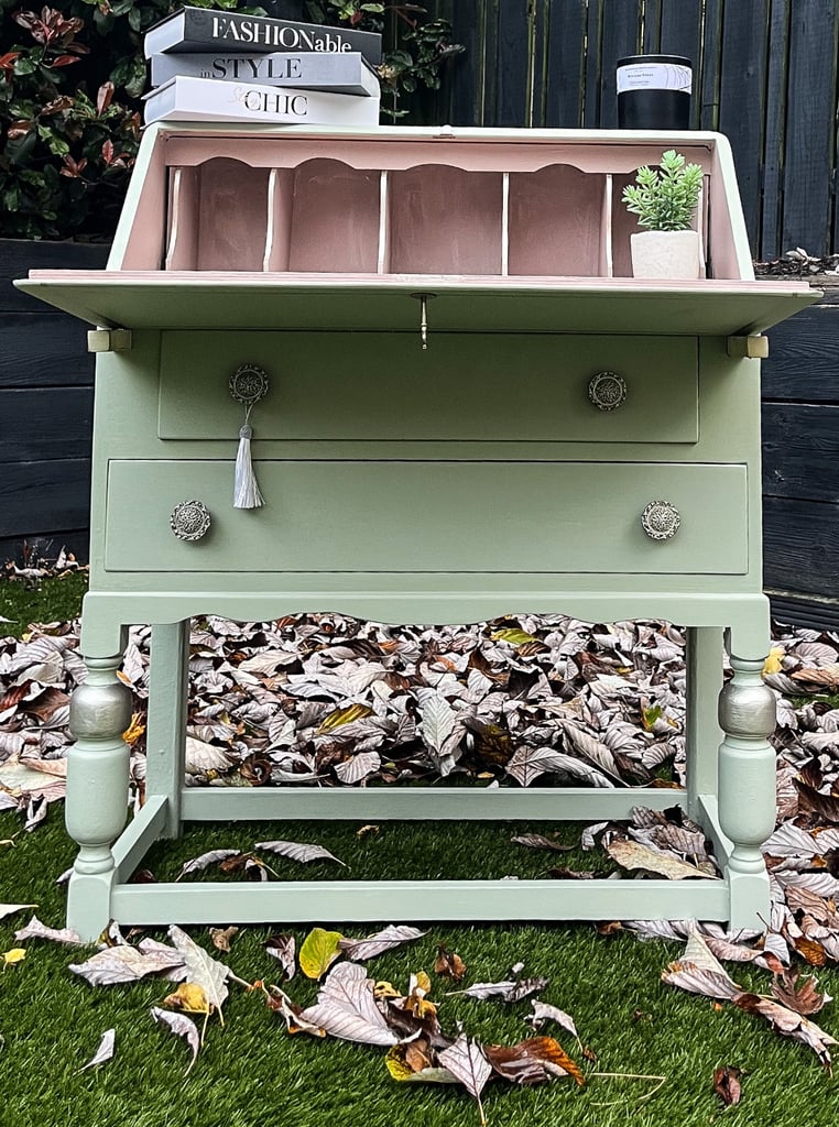 Antique Writing Bureau £150 Sage and Blush