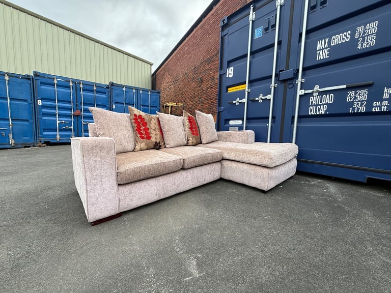 Beige L Shaped Corner Sofa 