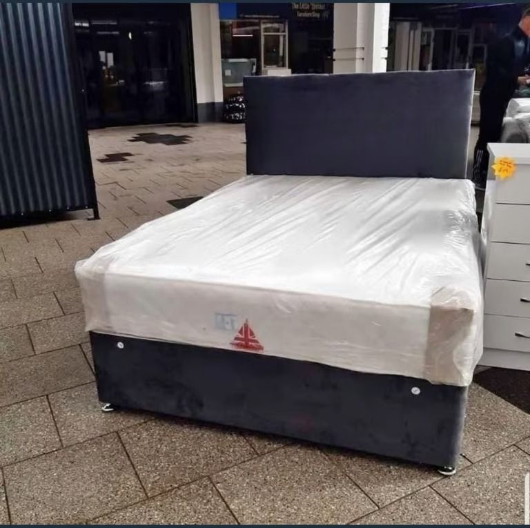 Double Divan Bed Base 4ft6 – Premium Mattress Included – 20% OFF – COD