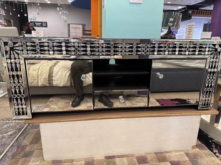 Crushed glass tv unit reduced ex display 