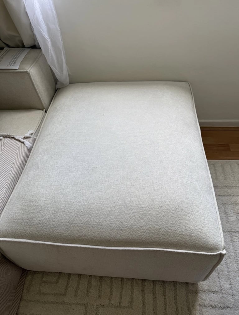 AVAILABLE pouffe + Dusk Brooklyn 3 seater sofa - ivory