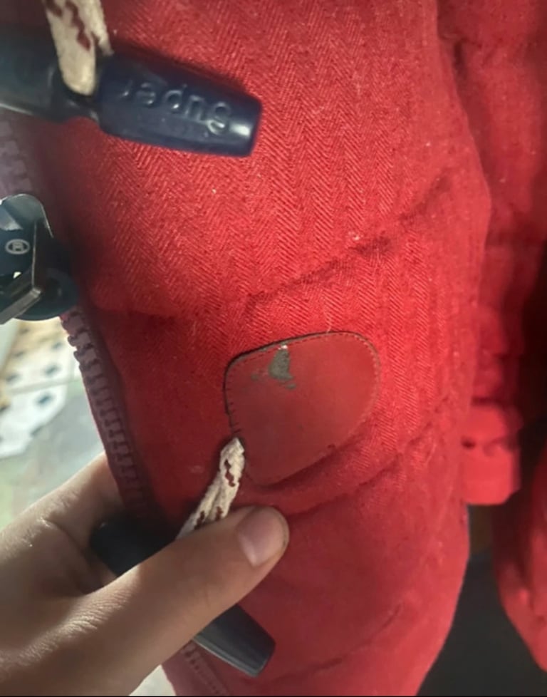 Red superdry fleece lined coat 