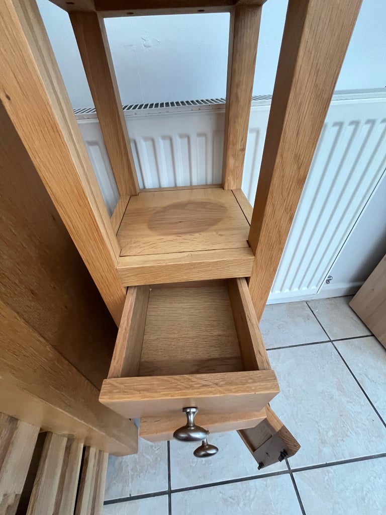 Light Oak chest of drawers with matching small unit